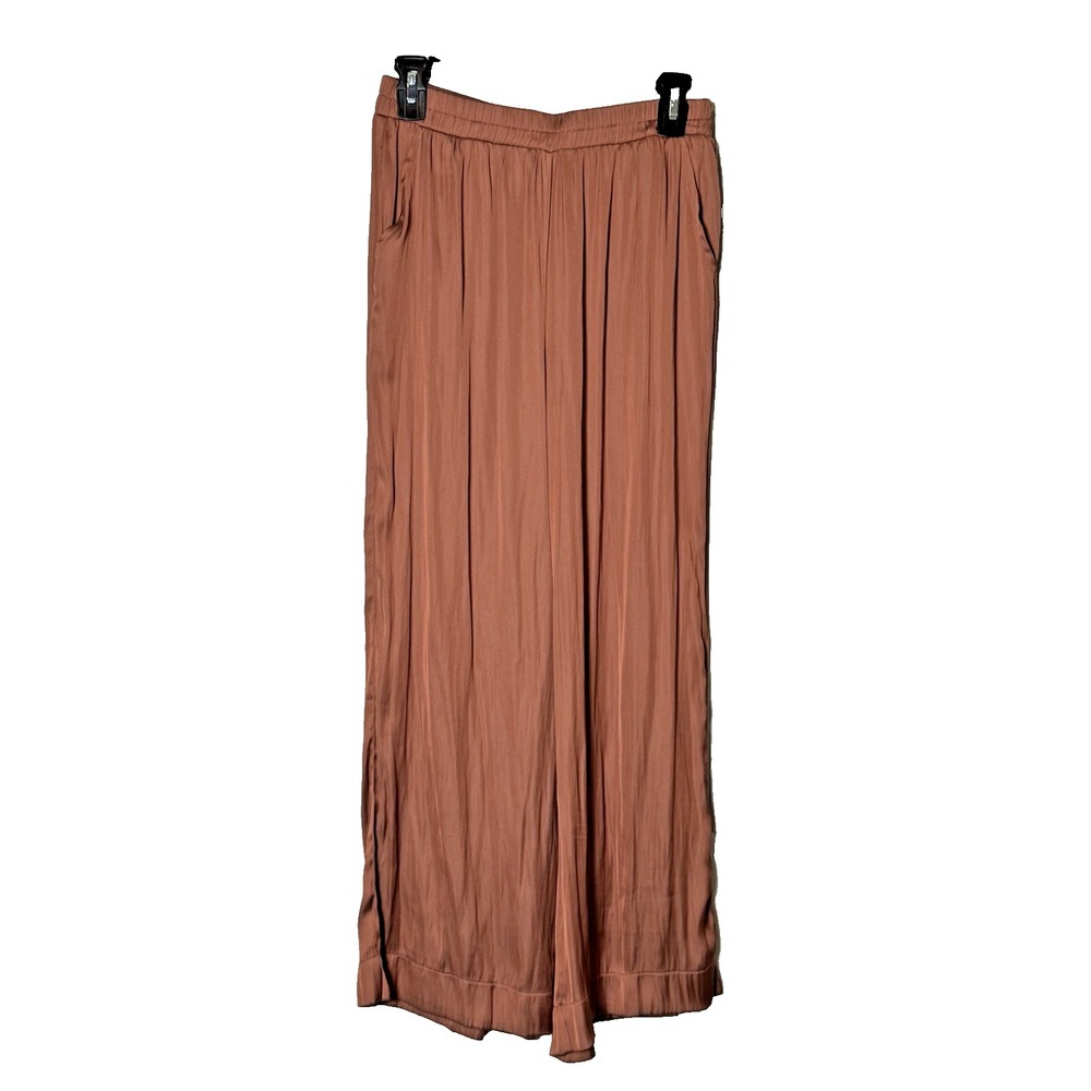 GRADE & GATHER Women S Copper Wide Leg‎ Palazzo Pants Elastic Waist Polyester